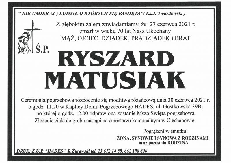 RYSZARD MATUSIAK