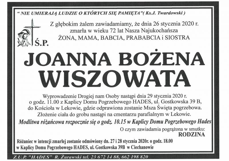 JOANNA BOŻENA WISZOWATA