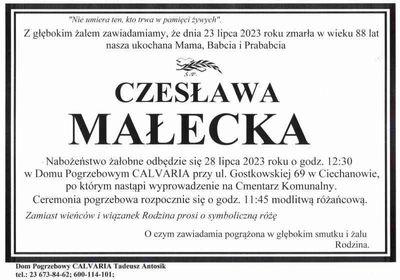 Czesława Małecka