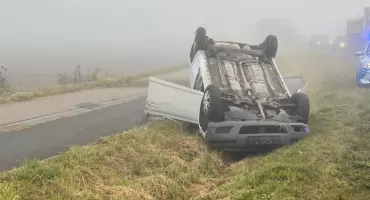 Z ostatniej chwili: Dachowanie w Ciechanowie. W aucie kobieta i dwoje dzieci