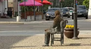 Rój pszczół na deptaku i ul. Tatarskiej w Ciechanowie. Interweniowała straż pożarna