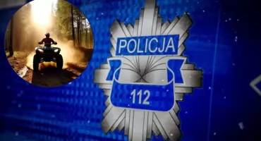 Rozpędzonym quadem chciał potrącić policjanta. Uciekł i schował się za kominem