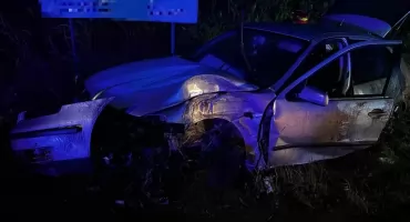 Seat uderzył w drzewo pod Glinojeckiem. Pijany kierowca trafił do szpitala [zdjęcia]